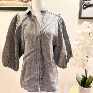 Chicos short Puff Sleeve Top in Grey size 4